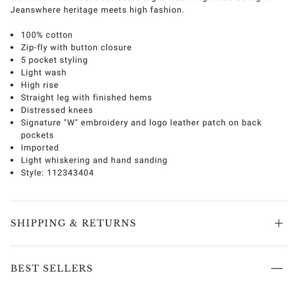 Wrangler Wild West hi rise straight 27 x 28 NWT - Picture 10 of 11